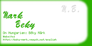 mark beky business card