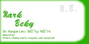 mark beky business card